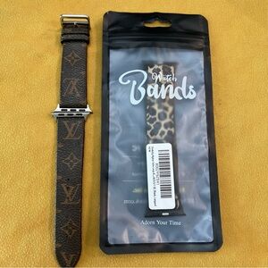 Iphone Watch Bands 41mm Leopard Print And Louis Vuitton Print